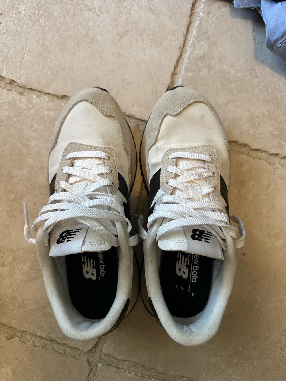 New Balance White and cream Sneakers